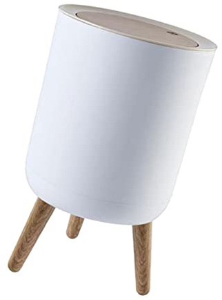 KAILIKETIY Cubo de Basura Blanco de Alta Capacidad con Tapa y Diseño Simple de Plástico para Hogar y Oficina, Funcionalidad Sanitaria y Protección Ambiental