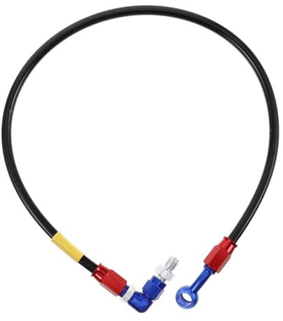 TOPBATHY Tuyau de Frein Tressé en Aluminium 90° pour Moteur Flexible de Conduite de Frein à la Corrosion Installation Facile Compatible Divers Modèles