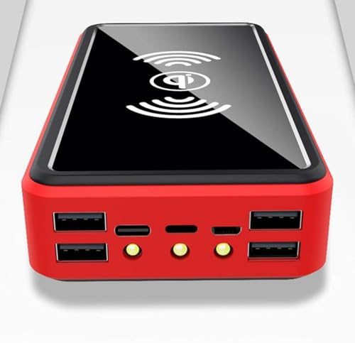 Power Bank, caricabatterie solare wireless portatile da 100000 mAh, batteria esterna con indicatore di stato a LED, power bank ad alta capacità