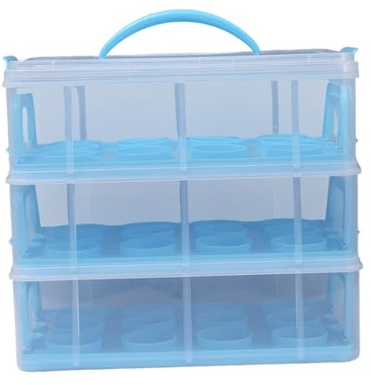 LIXSAZSE Portable Cupcake Carrier Storage Container for Delicious Pastries, 3 Tiers