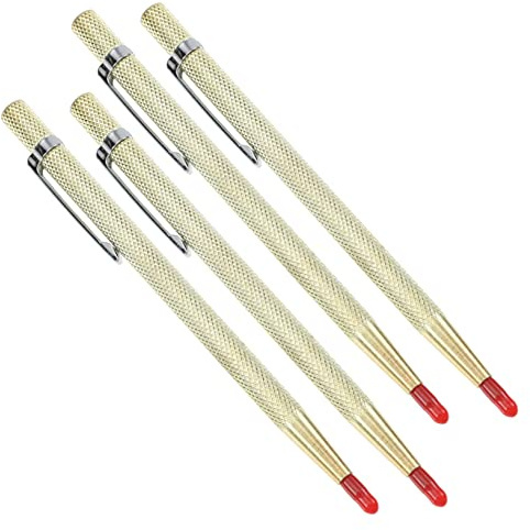 Gadpiparty 4pezzi Pennino Per Incisione in Metallo Punta Dura Adatto Metallo Vetro Ceramica Ecc Impugnatura Ergonomica Antiscivolo Leggero e Portatile