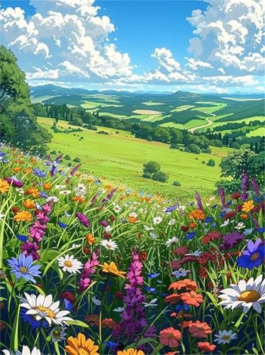 Puzzle 90 pezzi Adulti, Giochi Educativo e Giocattoli Sfida, Puzzles Divertenti per Uomo e Donna, jigsaw puzzle Adulti Regalo, Tema:Nuvola di prato fiorito