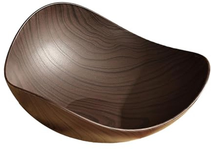 LOVIVER Plato de Frutas secas de imitación de Madera, Decorativo, rústico, Bandeja para Servir Frutas, Aperitivos, Pasteles, decoración de Mesa para el hogar, Oscuro