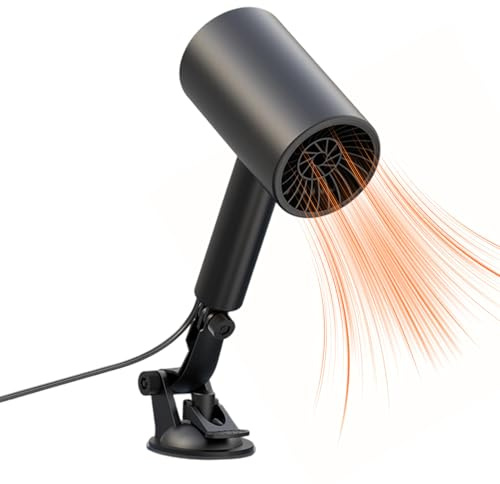 Vesidoloy Chauffage de voiture pour véhicule | Ventilateur rotatif à 360 degrés | 2 modes réglables de dégivrage pour stationnement, conduite, voyage, trajets en plein air, hiver, brumeux, matin, nuit