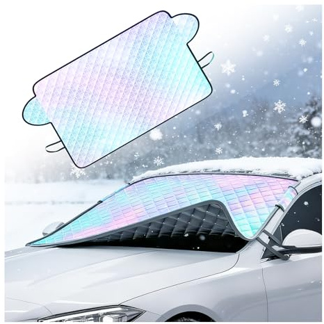 VKQTS 2026 Upgraded 63x46 Windshield Cover for Ice and Snow,All-Season Windshield Snow Cover for Freeze/Frost/Sun Protection,Car Windshields Covers Fit for Most Trucks/SUVs