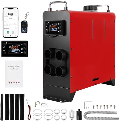 Fiqops Riscaldamento diesel da 8 KW, 12 V/24 V, con serbatoio da 5 l, controllo tramite app Bluetooth e telecomando, riscaldamento diesel veloce per camper, roulotte, camion, barche