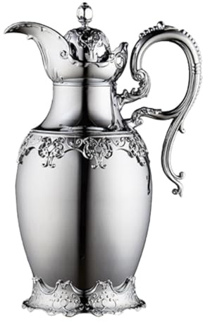Arabic Insulated Thermal Coffee Carafe Teapot Thermal Urn Vacuum Pot for Outdoor- Silver 20cmx20cm