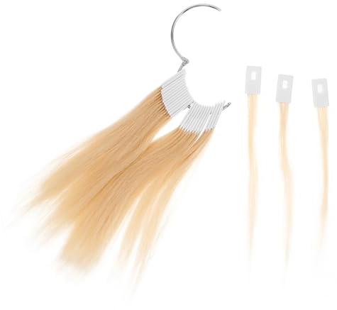 minkissy Kit de Test Capillaire Nuancier de Mèches 30 Pièces pour Salon de Coiffure Fer et Plastique, Jaune, pour Colorer et S'Entraîner