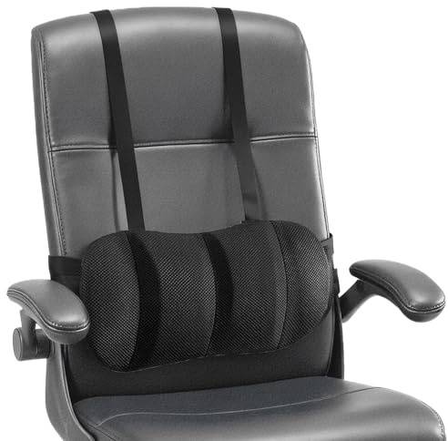 Generisch Soporte lumbar, con correas de altura ajustable, cojín ortopédico para silla de oficina, silla de oficina, silla de coche, silla de ruedas, silla de relax