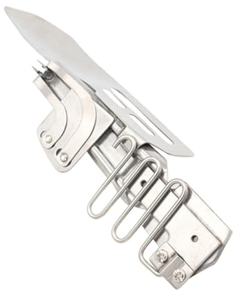 CLISPEED Encuadernadora para Máquina de Coser Industrial Dispositivo de Bordeado en Ángulo Recto Doble Pliegue Accesorio de Acero Inoxidable 22 CM para Costura y Dobladillos