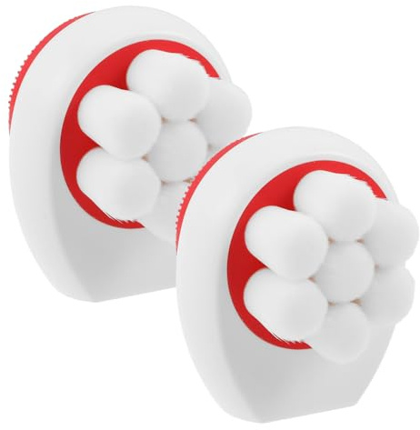 Alipis 2pcs Double Sided Silicone Face Wash Brush Manual Facial Scrubbers with Soft Silicone and Nylon Bristles for Deep Pore Cleaning, Short Handle Design for Spa and Travel Use