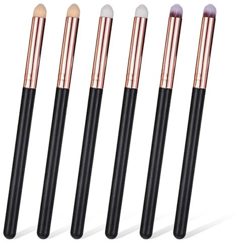 6 Pcs Eyeshadow Brushes, Round Professional Blending Eye Makeup Brush Set Reusable Eye Shadow Brush for Eyeshadows Eyebrow