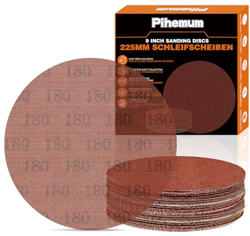 pihemum 30 Pièces Disque Abrasif Maille 225mm Grain 180 Disque Poncage 225mm pour Ponceuse Girafe