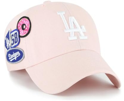 47 Brand MLB Clean Up Badges Gorra Los Angeles Dodgers Pastel Rosa