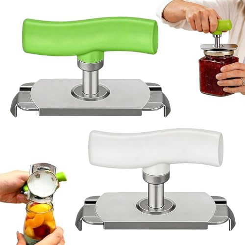 Pyralidsg 2 Pezzi Apribottiglie, Multifunzione Apribarattoli in Acciaio inox, Apriscatole Manuale per Mani Deboli, Apribottiglie pour la Cuisine, les Voyages et le Camping