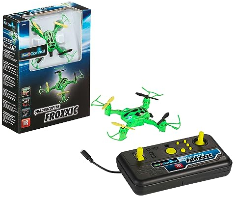 Revell Control 23884 RC Quadrocopter für Einsteiger im coolen Design, ferngesteuert mit IR Fernsteuerung, leicht zu fliegen durch 6-Axis-Stabilisierungssystem mit Propellerschutz-FROXXIC, Mehrfarbig
