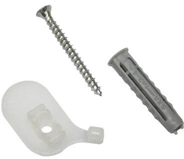 GARDINIA Soporte de techo para riel de cortina de aluminio, 1 vía, Blanco, 2 piezas