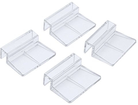 XMHF Aquarium Fisch Tank Glasabdeckung Clip Unterstützung Halter, 6 mm/8 mm/10 mm/12 mm, 4er Pack