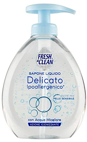 Fresh & Clean - Sapone Liquido Mani Delicato, con Acqua Micellare, Ipoallergenico anche per Pelli Sensibili, 300 ml