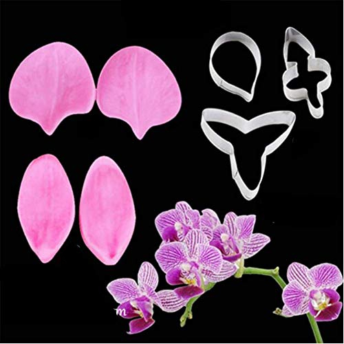 Fiore Petalo Venatore Taglierino Silicone Stampi Acciaio Inox Ripieno Set, Decorazione Dolci Attrezzi Coltello per Biscotti Cottura Al Forno Stampi, Teglie e Sugarcract Cioccolato Gumpaste Torta