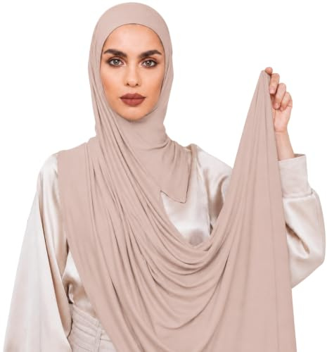 Voile Chic Presewn Instant Hijab Premium Jersey Head Scarf Wrap - Vanilla