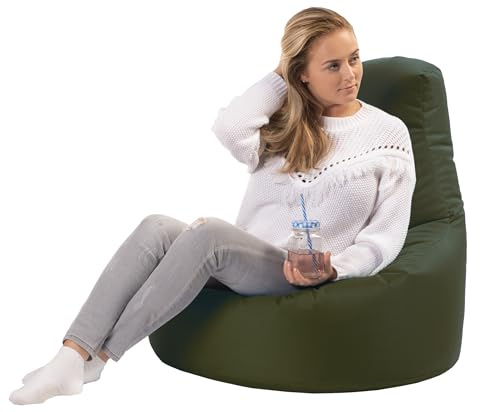 sunnypillow Gaming Sitzsack XXL mit Styropor Füllung Outdoor & Indoor für Kinder & Erwachsene Sitzsäcke Sitzkissen Bodenkissen viele Farben zur Auswahl Dunkelgrün