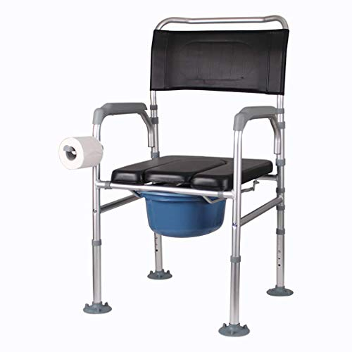 SLRMKK Comodino 3 in 1 in Lega di Alluminio con Gancio per Carta igienica, WC Portatile con, può Essere utilizzato Come Alzata del Sedile del Water rialzato