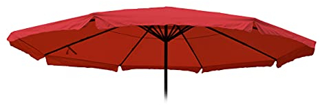 Ersatz-Bezug für Sonnenschirm Meran Pro, Gastronomie Marktschirm mit Volant Ø 5m, Polyester - Bordeaux