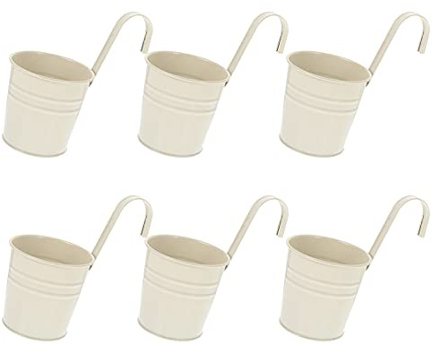 Angoily 6piezas Macetas Colgantes De Hierro Gancho Desmontable para Jardín y Patio Drenaje para Decoración Interior y Exterior
