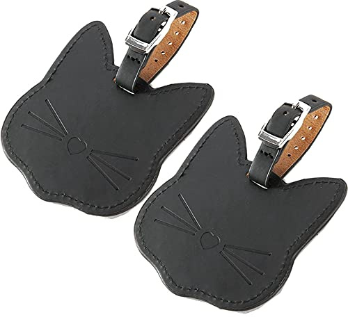 Gepäckanhänger Typ Der Katze, 2 Stück Kofferanhänger Mit Adressschild Gepäckanhänger Kofferanhänger Koffer Namensanhänger, Luggage Tag Koffer Beschriftung Namensschild Anhänger (schwarz)