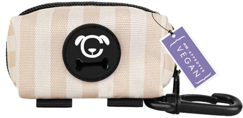STUCH Kotbeutelspender für Hunde - Wasserdicht - Hundekotbeutel mit Leinenclip - Halter für Hundeleine - Kotbeuteltasche (Beige)
