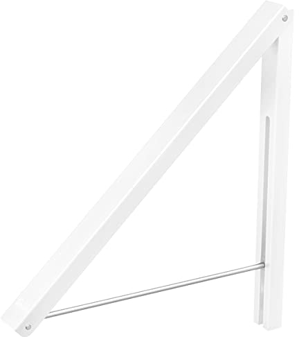 Anjuer Hopfällbar klädhängare, väggmonterat infällbart klädställ, aluminium, enkel montering, 1 vit hylla