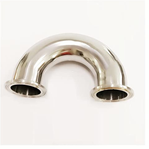 ZIMAGU Grade Tri Clamp 1,5 2; 2,5 3 3,5 Zwinge aus Edelstahl 304, 180-Grad-Winkelstück, Hausgebräu (Size : 76mm)