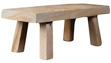 HOMSFOU Decoración De Banco Pequeño Base De Exhibición De Madera Soporte para Maceta Flower Vase Pisos De Madera Peque?os Muebles De Casa En Miniatura Macetero Tuya Rural Platillo Niño