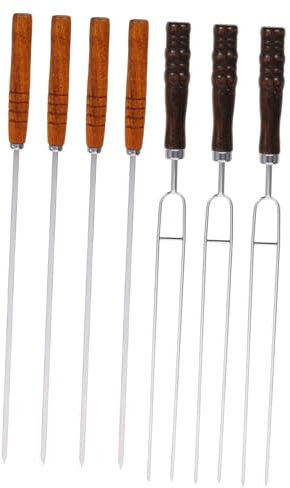 BCOATH Grillspieße Aus Wiederverwendbar Für Fleisch Und Gemüse Bbq-grillzubehör Robust Und Rostfrei Leicht Zu Reinigen Transportieren