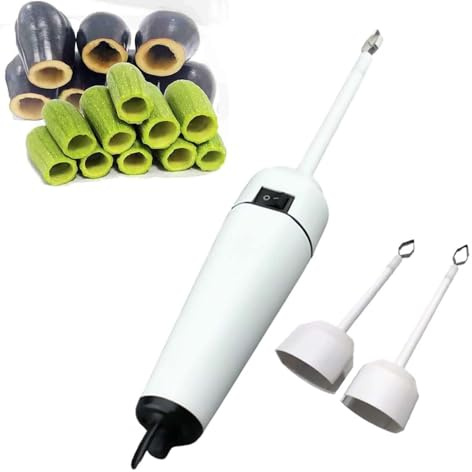 Zucchini-Entkerner, Handküche mit 2 Köpfen, elektrischer Gemüseentkerner, elektrischer Schuppenschaber, multifunktionales Obstgraben und Gemüseentkerner, Meeresfrüchte-Entkalker