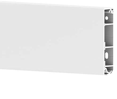 Plinthe 4D 20x80-9010, 3 Compartiments, embase avec Perforation de l'embase, Blanc