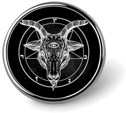 Pin de solapa con pentagrama y cabra satánica de demonio Baphomet, broche, insignia, corbata, joyería, decoración para sombreros, chaquetas, camisas