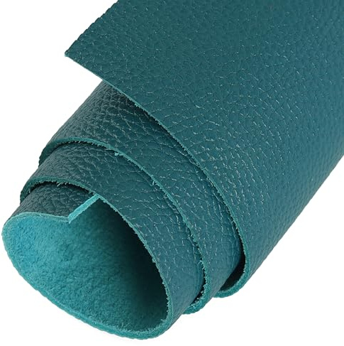 Shkira 12''X24'' 2.0MM Genuine Blue Leather Sheets for Craft - Natural Grain Cow Leather - Tooling Leather Square - Texture Thick Genuine Top Full Grain Oil Tan - Thick Cowhide Leather