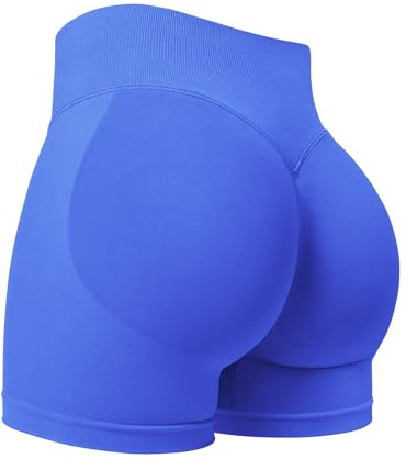 ZAAYO Sportshorts för kvinnor, 9,6 cm osynlig scrunch, rumplyft, gymträning, korta yoga-shorts med hög midja, sömlösa booty biker-shorts, S
