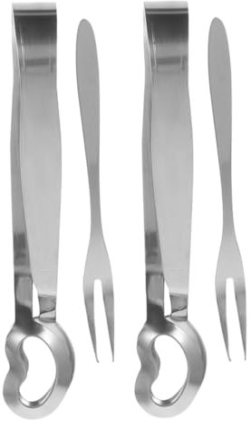 KICHOUSE 4piezas De Cocina Inoxidable Para Caracoles Tenedores y Multifuncionales Para y Aperitivos