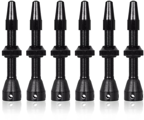 Valvola Tubeless, Nero, 44 mm - Valvole Tubeless per Bici, Telo Delle Valvole di Alta Qualità per Tubeless di Alta Qualità e Senza Perdite per Pneumatici a Vuoto di Bici da Strada.