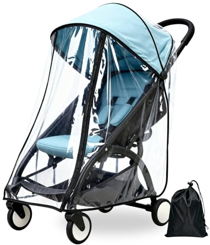 Lusinus Stroller Rain Cover – Thick EVA Waterproof Windproof Canopy Compatible with YOYO – Breathable with Side Vents – Includes Oxford Waterproof Drawstring Bag – Baby Stroller Accessory