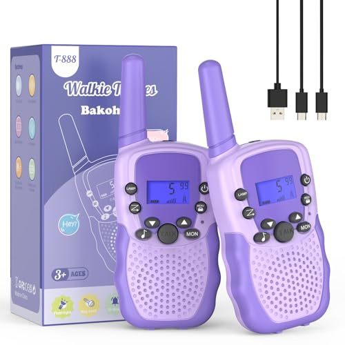 Walkie Talkie für Kinder ab 3–12 Jahre Wiederaufladbares Funkgerät mit 8 Kanälen, VOX, LED-Taschenlampe & klarer Ton – Spielzeug für Camping, Wandern & Abenteuer
