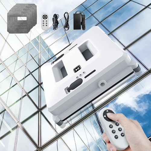 3000Pa Window Cleaning Robot with 3 Cleaning Modes, Double-Sided Water Spray, Anti-Falling & Intelligent Edge Detection, Robot Window Cleaner, for Indoor/Outdoor High-Rise Windows