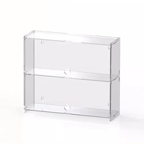 Vibeo Vetrinetta Espositiva Vetrina Espositiva in Acrilico da Parete con Anta, Vetrina Trasparente a 2, 3, 4 o 5 Strati, Scatola Portaoggetti per Minifigure da Collezione(W 30cm (11 3/4),2 Layers)