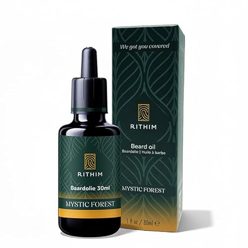 Rithim Mystic Forest Bartöl 30 ml - Bartpflege | Mystischer Waldduft | Empfindliche Haut | Bartnahrung mit Lorbeer & Traubenkernöl