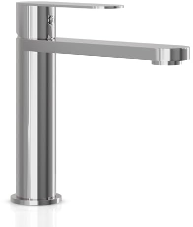 Bath Deluxe Tarnby Wasserhahn Bad – Waschtischarmatur 17,3 cm, Waschbeckenarmatur Chrome, Anti-Fingerprint & Einfache Montage, Gebürsteter Edelstahl, Modernes Dänisches Design