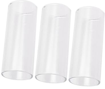 WEKADRIN Medium Bottleneck Glass Guitar Slides Smooth Gliding Surface and Annealed Finish 3pcs White Color for Professional Guitar Players and Lovers