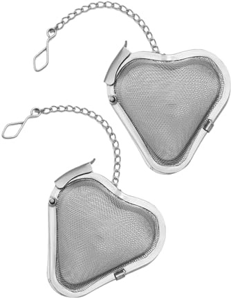 Ginddy Teeei Edelstahl,2er-Pack Teesieb aus Rostfreiem Edelstahl 304 Feines Sieb mit Kette für Losen Tee – Spülmaschinenfest, 5,5 x 6 cm